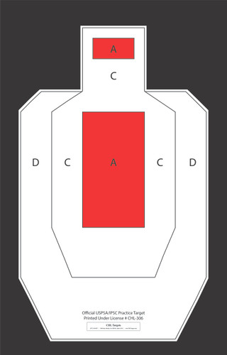 USPSA (P) (Metric) RC (RED CENTER) (100 Target Pack)