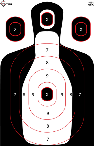 SRT - Silhouette - Silhouette w/ FBI-Q - BLACK (100 Target Pack)