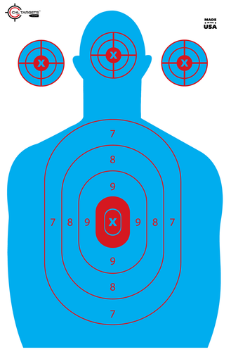 SRT - Silhouette -  Silhouette #1 BLUE w/ Red Center (100 Target Pack)