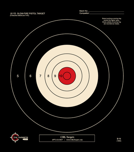 B-16 RC REV/RC (REVERSE/RED CENTER) (50 Target Pack)