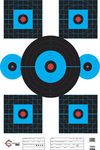 SRT - Bullseye Targets - Sighting Multi Bullseyes BLUE (100 Target Pack)