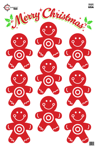 SRT - Seasonal Targets - Christmas - Gingerbread Man with Bullseyes (100 Target Pack)