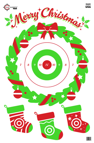 SRT - Seasonal Targets - Christmas - Big Bullseye Wreath (100 Target Pack)