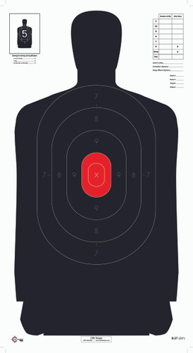 B-27 (24") RC (RED CENTER) (100 Target Pack)