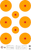 SRT - Bulls Eye Targets - 8Up - Bullseyes - ORANGE (100 Target Pack)