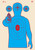 SRT - Silhouette -  Bad Guy w/ Gun BLUE w/Red Center (100 Target Pack)
