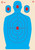 SRT - Silhouette -  Silhouette #2  BLUE w/Red Center (100 Target Pack)