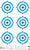 SRT - Bulls Eye Targets - 6Up Multi-Bullseye BLUE (100 Target Pack)