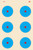 SRT - Bulls Eye Targets - 6Up Bullseye (3 Rings) BLUE (100 Target Pack)