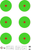 SRT - Bulls Eye Targets - 6Up Bullseye (3 Rings) GREEN (100 Target Pack)