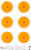 SRT - Bulls Eye Targets - 6Up Bullseye (5 Ring) ORANGE (100 Target Pack)