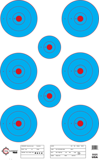 8Up Blue Bullseye Shooting Targets – 100 Pack | CHL Targets