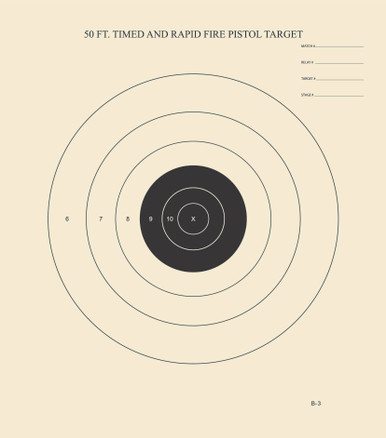 The B-3 is the Official NRA 50 Foot target used in NRA Sanctioned ...