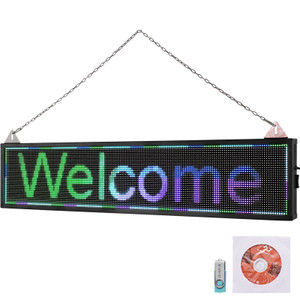 LED Scrolling Sign, 40" x 9" WiFi & USB Control, Full Color P6 Programmable Display, Indoor High Re E415-GDBZQCMC40X11X6STV1