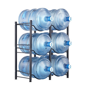 3 Tiers Water Jug Holder, 5 Gallon Water Bottle Holder, Double Row Water Bottle Rack for 6 Bottles, E415-5JLTZSSTSTZCFE4HKV0