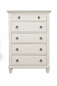 38" White Solid Wood Five Drawer Chest N270-524102