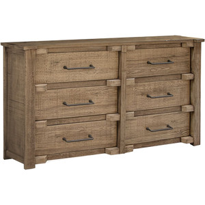 67" Natural Solid Wood Six Drawer Double Dresser N270-524605