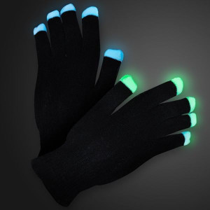 LED Black Gloves Rainbow LEDs A706-22000