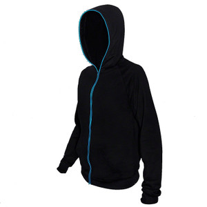 Electro Luminescent Zip Up Hoodie Blue Medium A706-185160