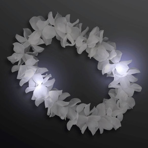 White Flashing Hawaiian Lei Necklace A706-FLHLN-WT