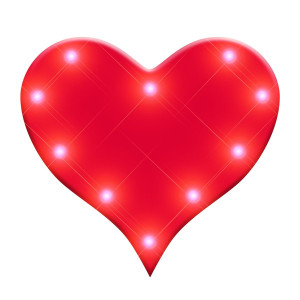 Red Heart Flashing Battery Operated Body Light Lapel Pins A706-525000