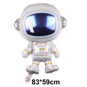 Color: Blue, Ballon Size: 10inch - 3D Rocket Balloon Self Standing Foil Balloon with Base Astronaut F640-12000048088621194