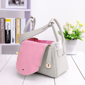 Color: Pearl gray, Model: Small - Cow leather lychee platinum bag doctor bag medicine bag Q119-CJBHNSNS06745-Pearl gray-Small