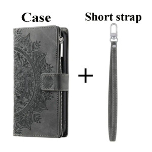 Color: GRAY, Material: tpu - CrossBody Strap Zipper Wallet Coque for Samsung Galaxy A71 A51 A50 A41 F640-12000034618613228