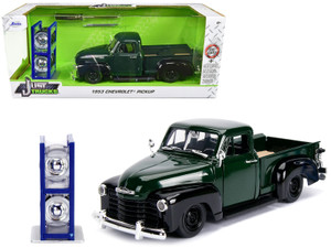 1953 Chevrolet 3100 Pickup Truck Green with Extra Wheels "Just Trucks" Series 1/24 Diecast Model Ca F977-30521