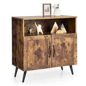 Mid-century Wooden Storage Cabinet Wine Glass Holders-Rustic Brown - Color: Rustic Brown D681-HV10126CF Mid-century Wooden Storage Cabinet Wine Glass Holders-Rustic Brown - Color: Rustic Brown D681-HV10126CF