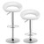 Height Adjustable Bar Stools Set of 2 with Hollow Back and Footrest-White - Color: White D681-JV10344WH-2