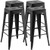 30 Inch Bar Stools Set of 4 with Square Seat and Handling Hole-Black - Color: Black D681-JV10797BK-4