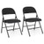 2 Pack Folding Chairs with Metal Frame and PVC Leather for Indoor Outdoor-Black B593-JV12120-2