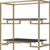 78" Gold and Black Metal Four Tier Etagere Bookcase with a Drawer N270-486306