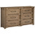 67" Natural Solid Wood Six Drawer Double Dresser N270-524605