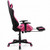 PU Leather Gaming Chair with USB Massage Lumbar Pillow and Footrest -Pink - Color: Pink D681-HW66628PI