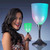 LED Frosted Wine Glass with Black Base A706-1305030