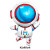 Color: Blue, Ballon Size: 10inch - 3D Rocket Balloon Self Standing Foil Balloon with Base Astronaut F640-12000048088621194