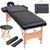 2-Zone Folding Massage Table and Stool Set 3.9" Thick Black A949-110155