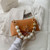 Elegant Big Pearl Chain Handle Three-dimensional Fairlady Fashion Mini Hangbag - Orange A392-fhbg0366