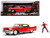 1958 Cadillac Series 62 Red with Freddy Krueger Diecast Figurine "A Nightmare on Elm Street" Movie  F977-JA31102