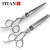 Color: Red - TITAN professional Barber cut left handle scissors hair scissors thinning hairdressing F640-12000032246949859