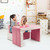 Multi-functional Kids Sofa Table Chair Set-Pink - Color: Pink D681-HW58620PI