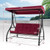 3 Seat Outdoor Porch Swing with Adjustable Canopy-Wine - Color: Rose Red D681-NP11065WIN