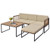 5 Pieces Patio Furniture Set Acacia Wood Sectional Set with Heavy-Duty Metal Frame-Beige B593-HW71665+