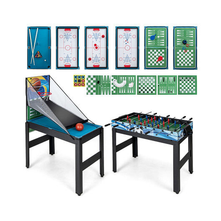 14-in-1 Combo Game Table Set Multi Game Table with Foosball B593-UY10056