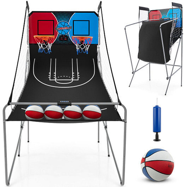 Dual Shot Basketball Arcade Game with 8 Game Modes and 4 Balls-Red - Color: Red D681-SP38115RE
