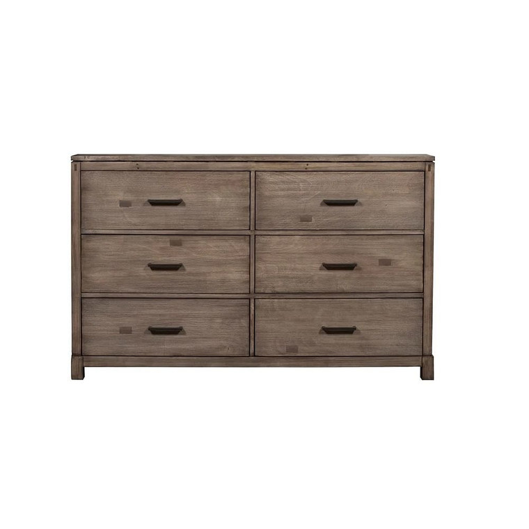 60" Gray Solid Wood Six Drawer Double Dresser N270-524110