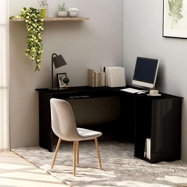  Corner Desk High gloss black Engineered wood 47.2x55.1x29.5 in A949-800754
