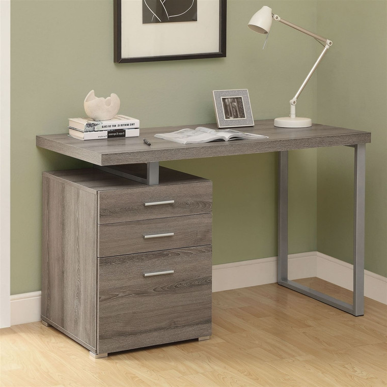 Modern Left or Right Facing Home Office Computer Desk in Dark Taupe Q280-MLRFD5196815